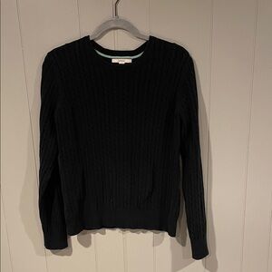 Classic Black Cable-Knit Women's Sweater XL
